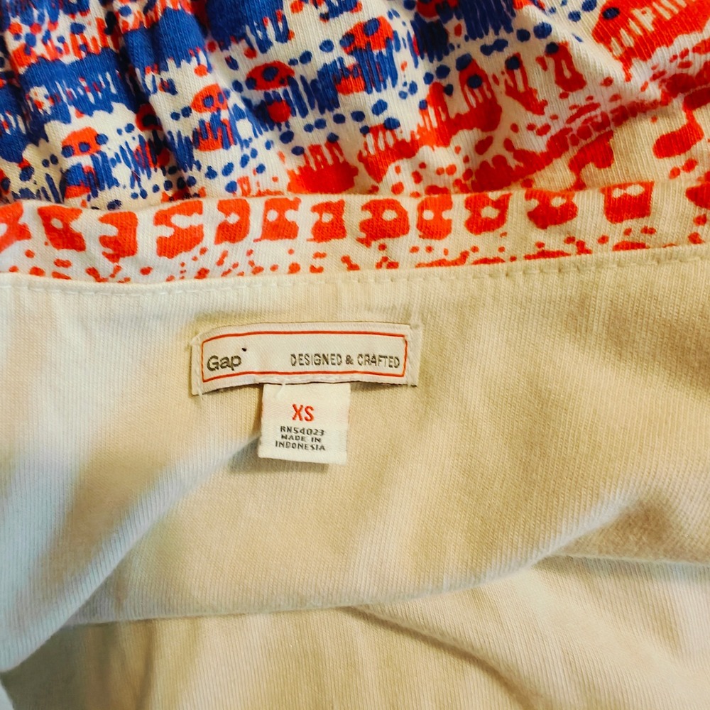 GAP Women's Tribal Print Maxi Dress‎ Red Blue White Strappy Summer XS - Picture 10 of 11